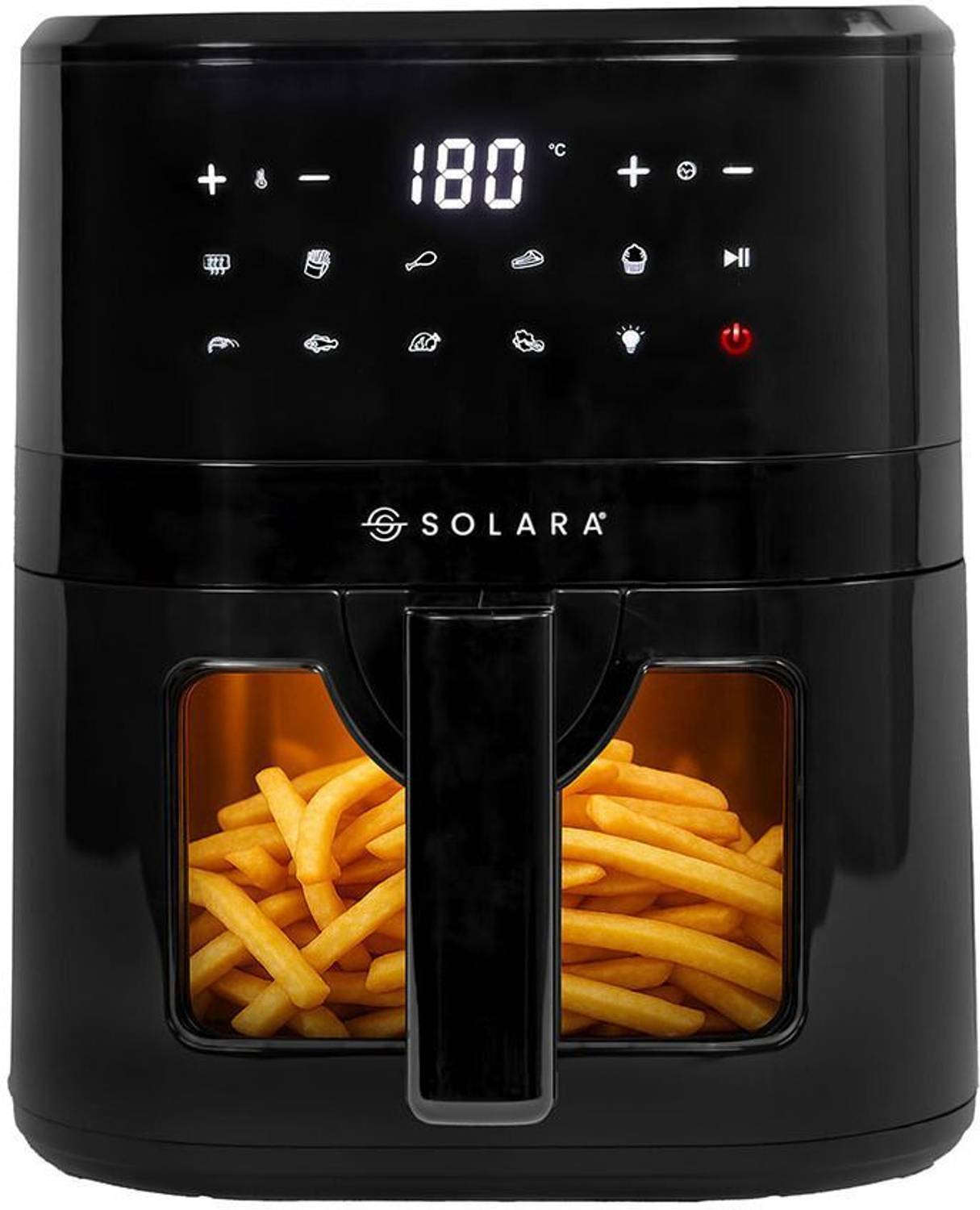 Solara Air Fryer 4.5L with See Through Window, 10 Preset Menus, 360 High Speed Air Circulation, Air Fryer